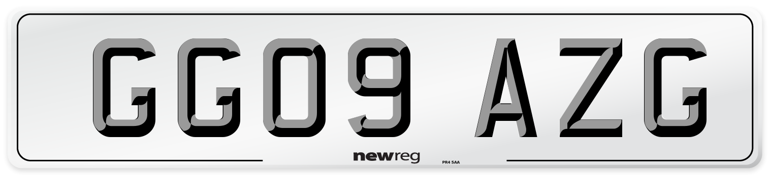 GG09 AZG Number Plate from New Reg